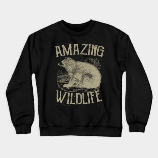 Grizzly Bear Wildlife Crewneck Sweatshirt